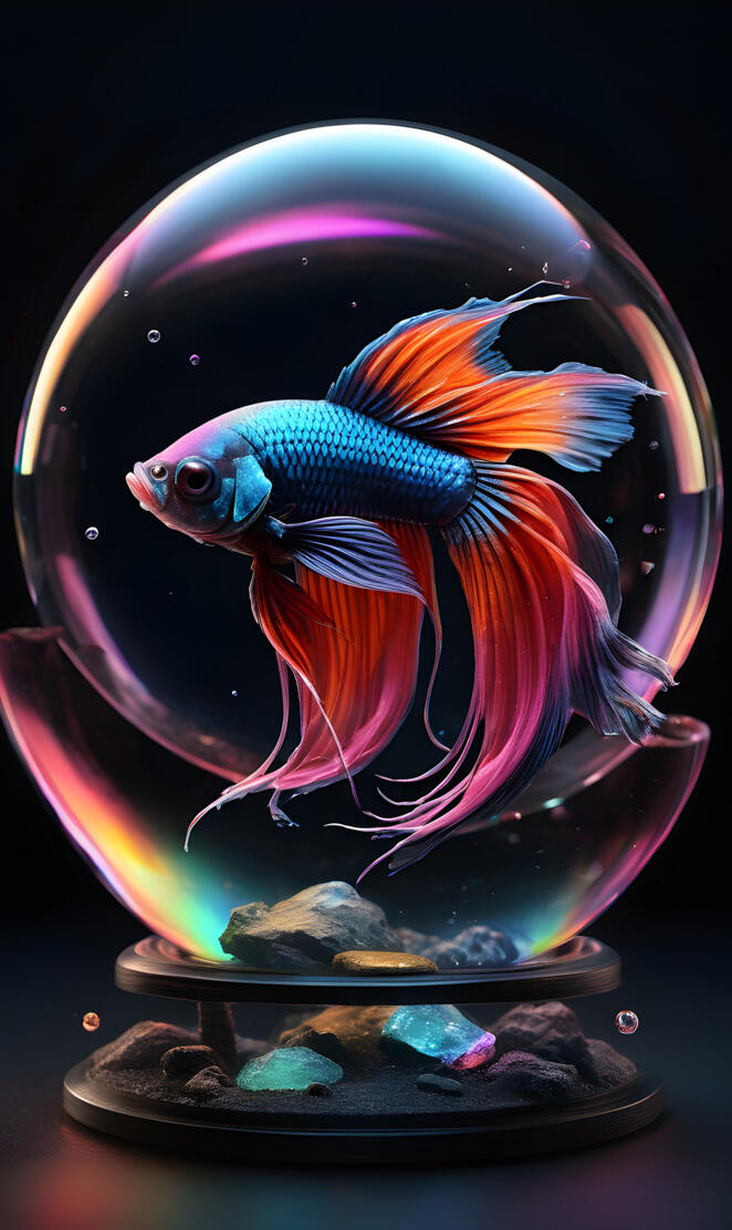a fish in a fish bowl