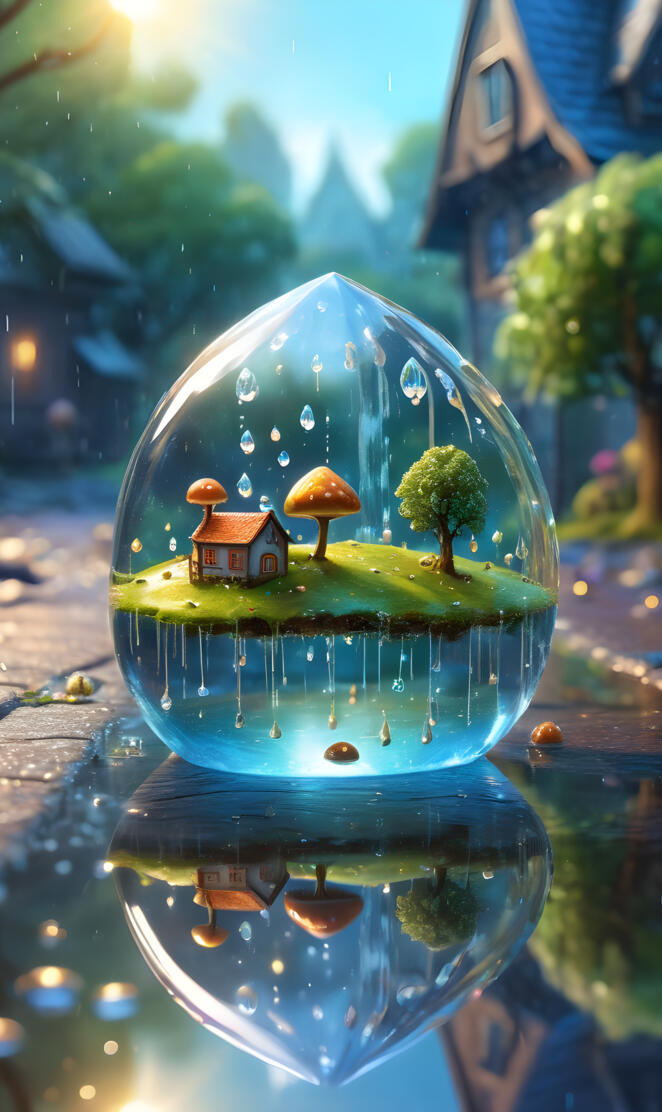 a blue and green water fountain