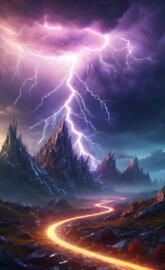 lightening mountain top