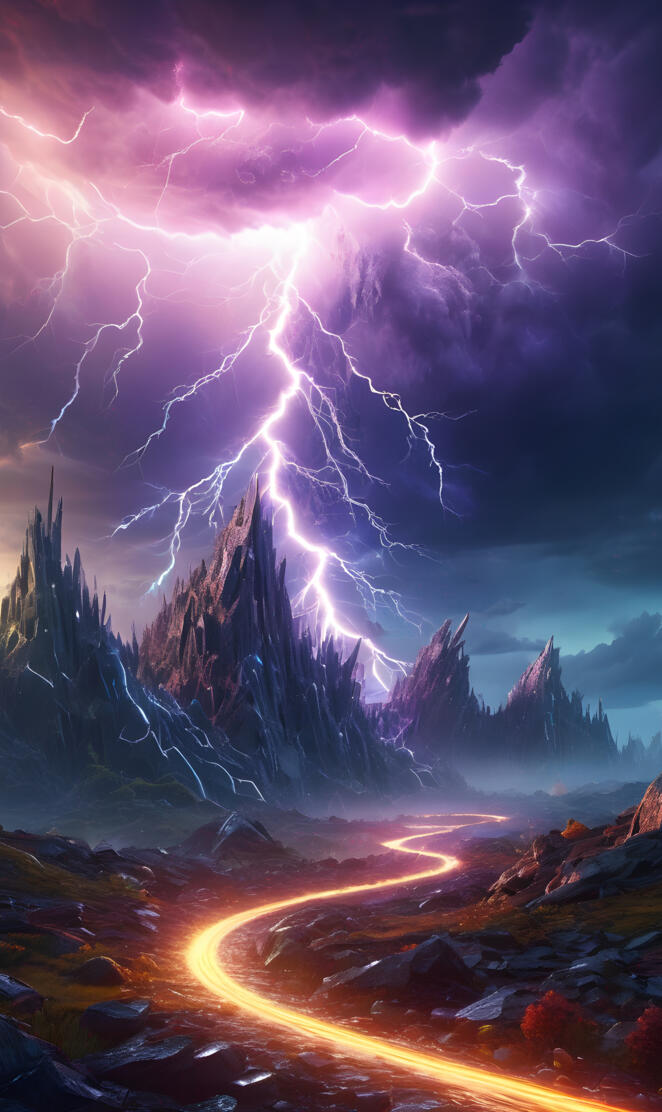 lightening mountain top