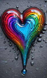 a colorful rock on the ground