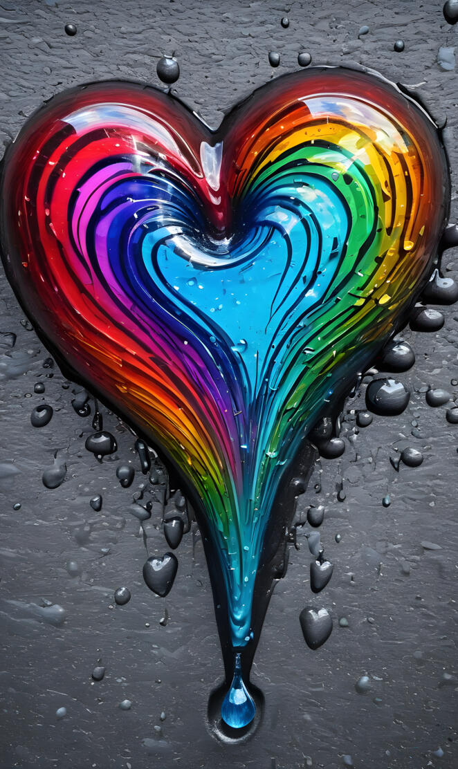 a colorful rock on the ground