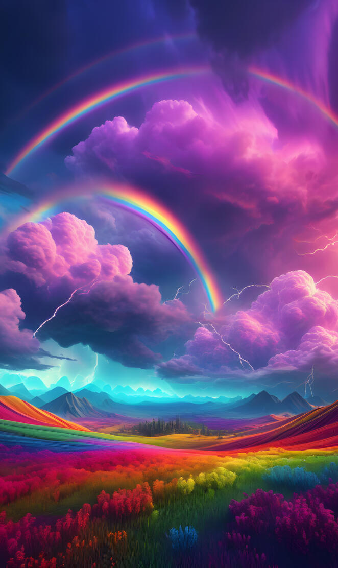 double rainbow popart