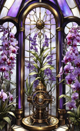 Solarium on board ship lavender orchids