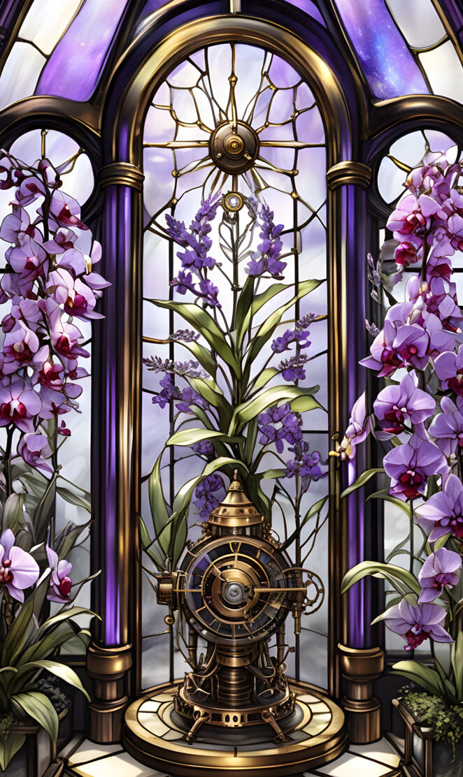 Solarium on board ship lavender orchids