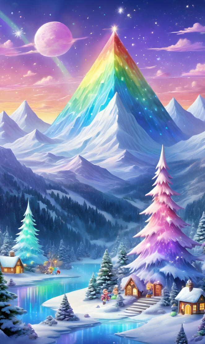 tiny town with mountains