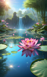 lotus flower and pond