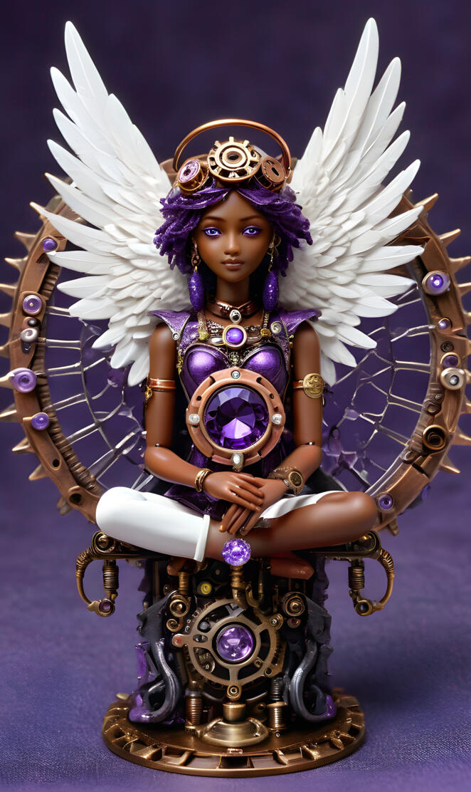 Purple Angel Doll on a Stand