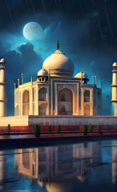 Taj Mahal India at night