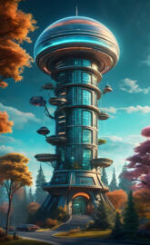 a tall tower with a dome