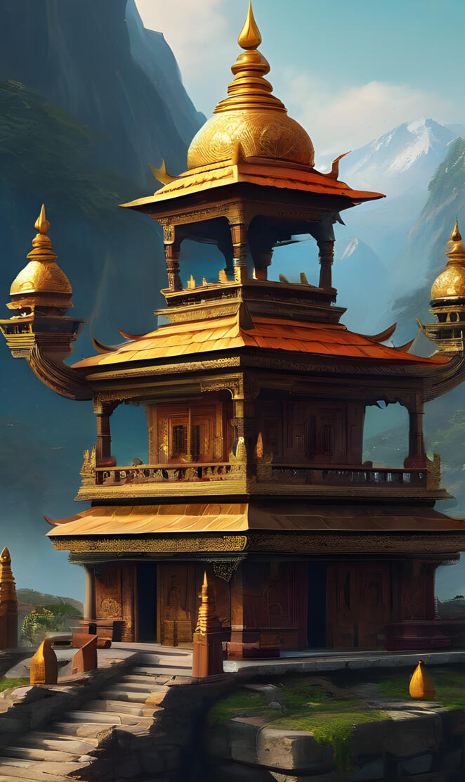 a building with gold domes