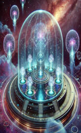 Cosmic Dome of Light - Futuristic Space Sanctuary