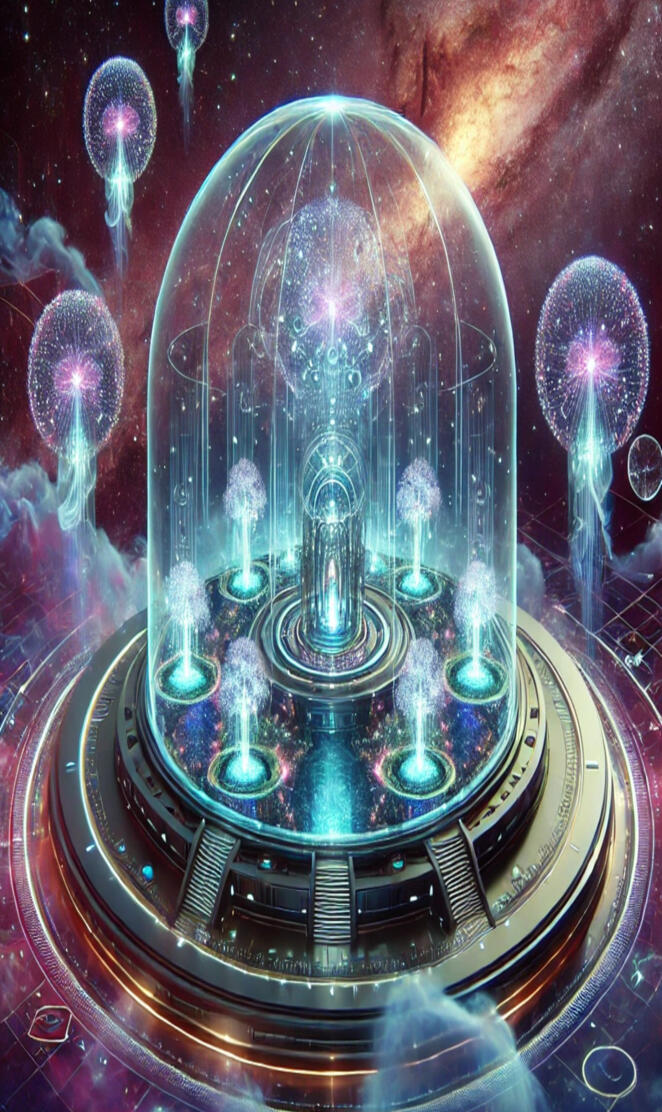 Cosmic Dome of Light - Futuristic Space Sanctuary