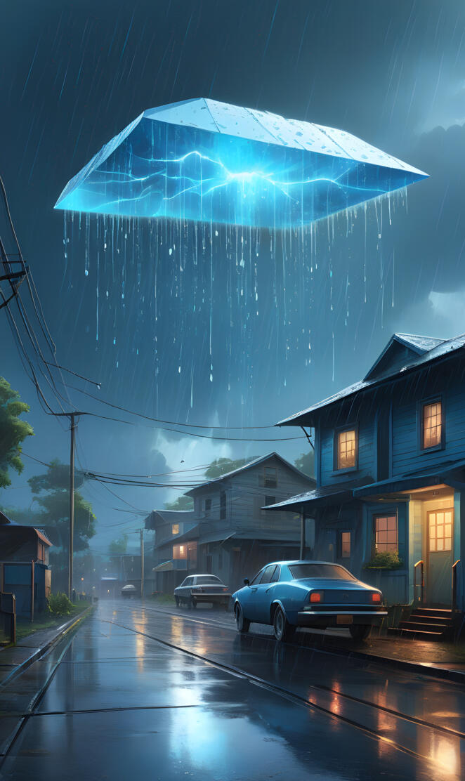 a large glass dome with a blue sky and a couple of cars