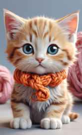 chat avec un noeux
cat with a knot