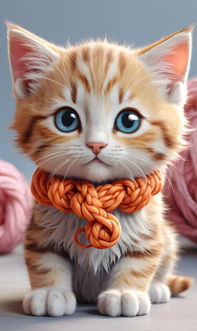 chat avec un noeux
cat with a knot