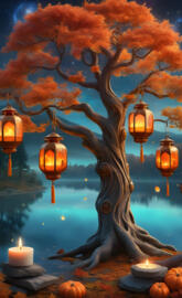 Celtic knotted tree autumn