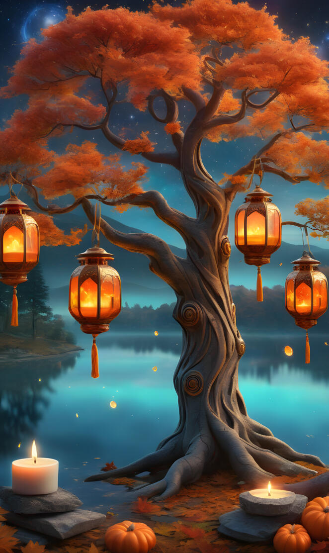 Celtic knotted tree autumn