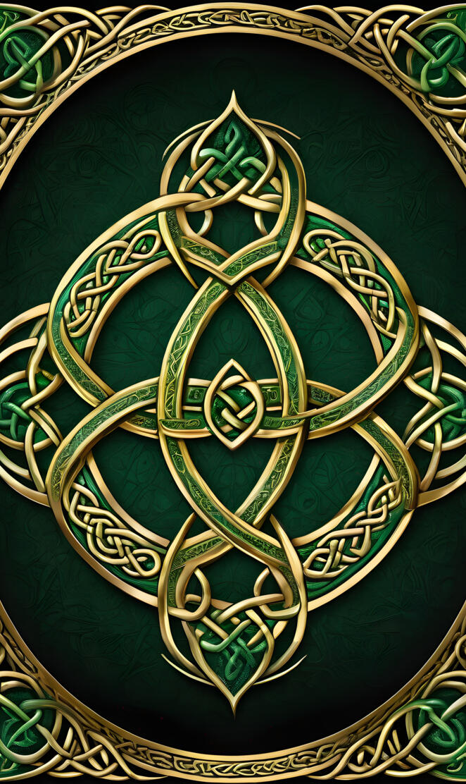 green and gold Celtic knot #2