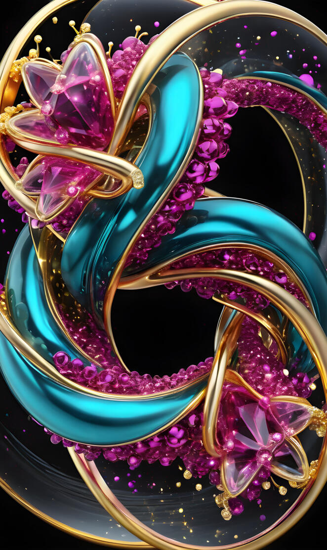 Mobius Twist in Aqua and Pink