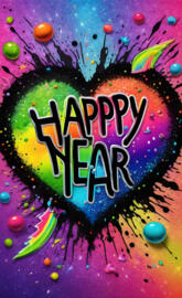 a birthday cake with colorful decorations