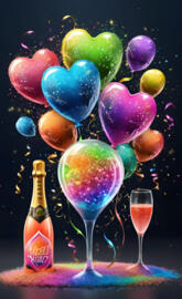 a bottle and a glass of wine