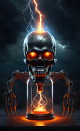 Tesla coil skull