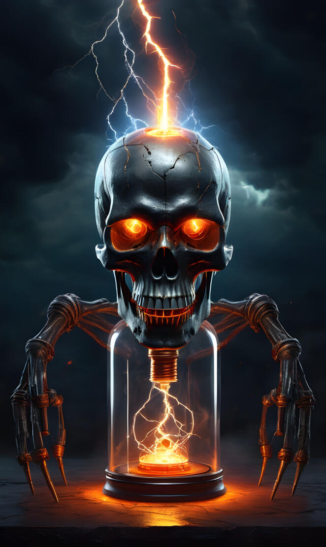 Tesla coil skull