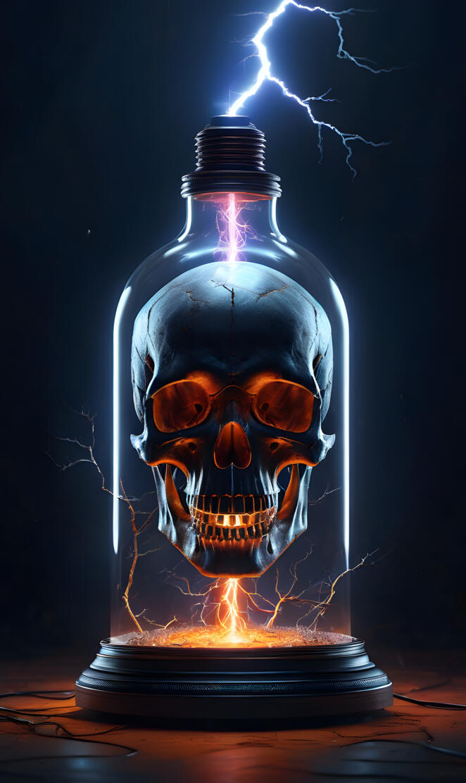 Tesla coil skull
