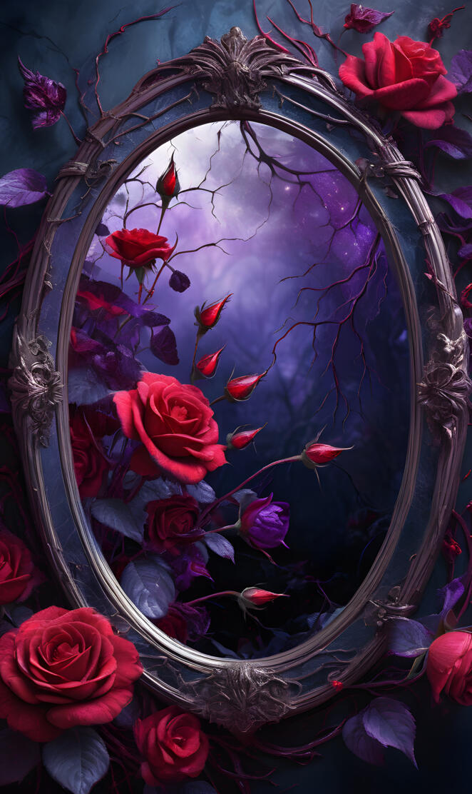 rose framed rose veins