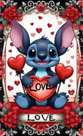 Stitch Happy Valentine's Day ❤️ Valentine,Love,romance, heart, red,pin