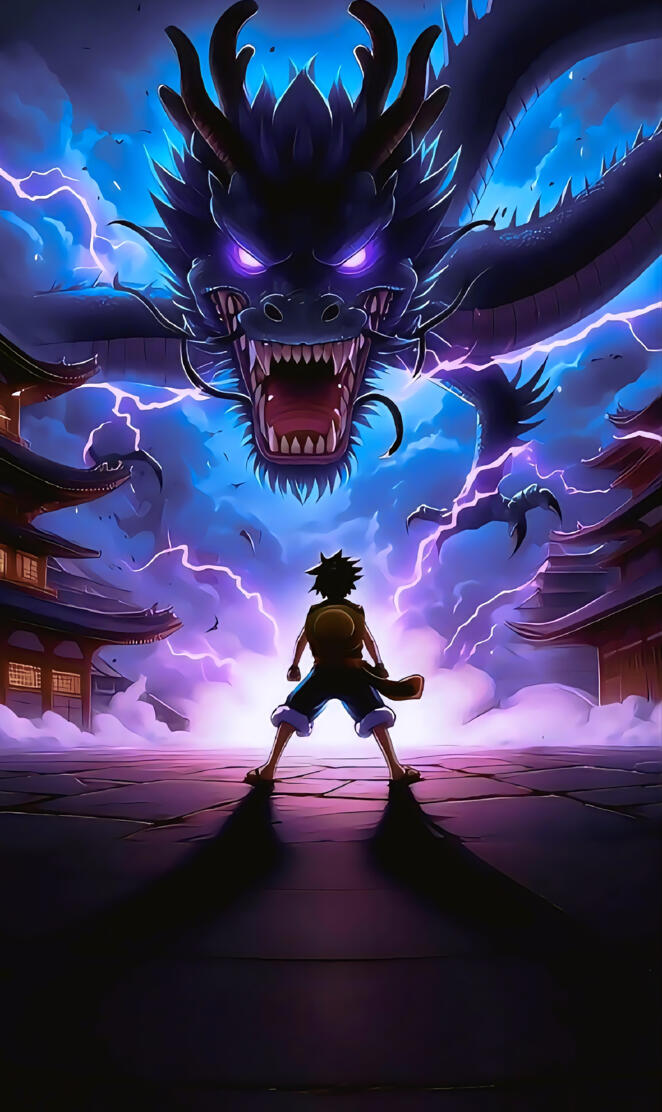 Luffy and Kaido one piece