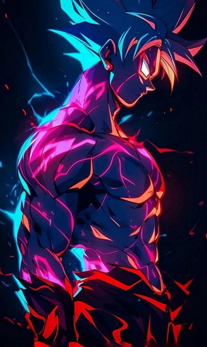 KING GOKU NEON SSJ ART