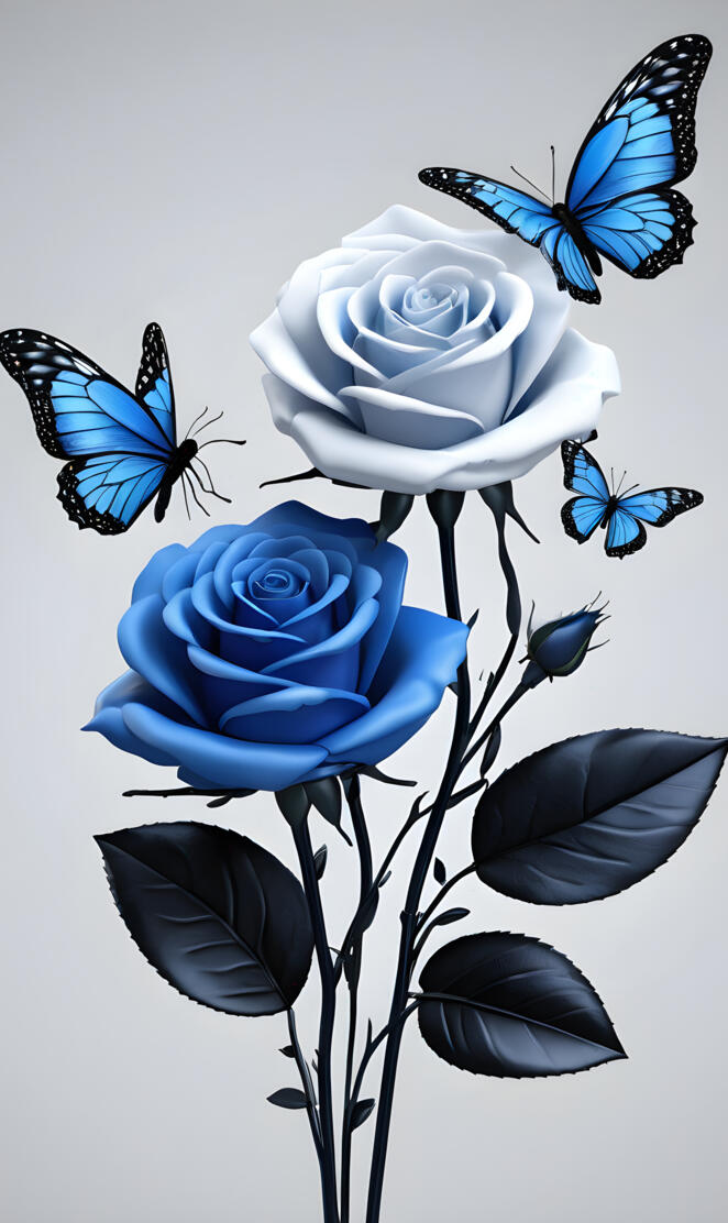 blue flowers wallpaper