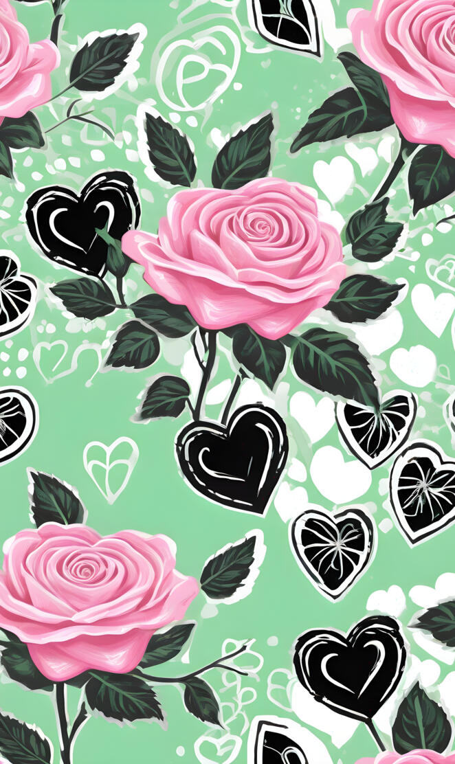 stencil drawing, Rose art