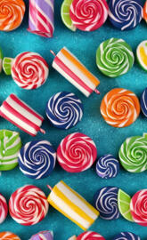 a group of colorful plates