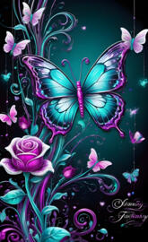 green,teal Butterflys 
💜