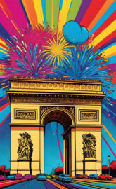 Fireworks over the Arc de Triomphe