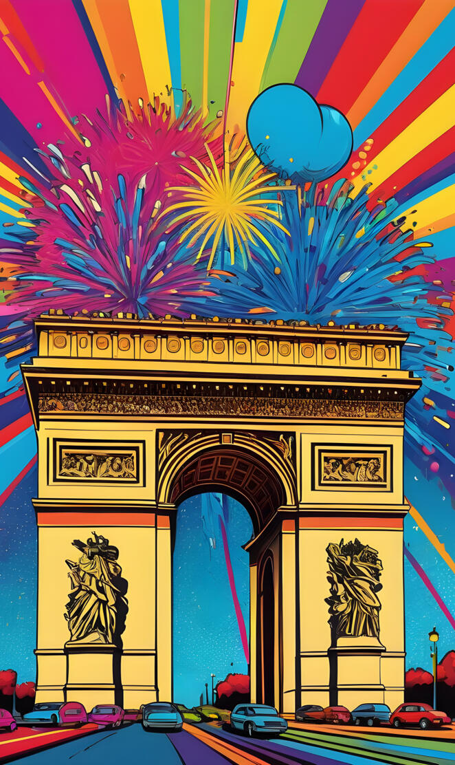 Fireworks over the Arc de Triomphe