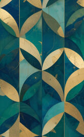 Bold Modern Geometric Wallpaper in Vibrant Jewel Tones