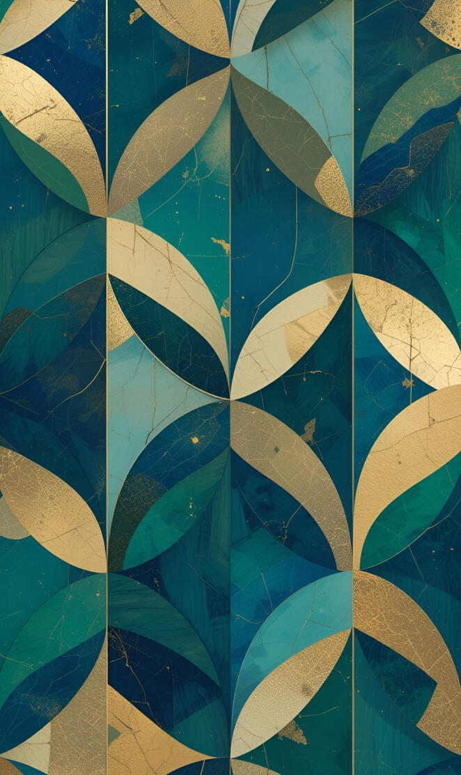 Bold Modern Geometric Wallpaper in Vibrant Jewel Tones