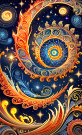 Fiery Abstract Swirl