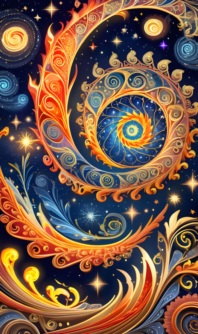 Fiery Abstract Swirl