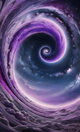 a purple spiraling galaxy