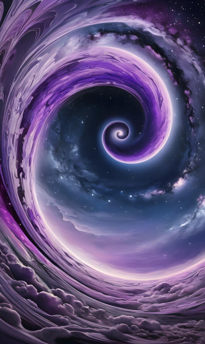 a purple spiraling galaxy