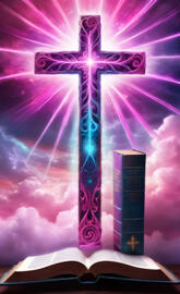 Bible, pink cross, spiral