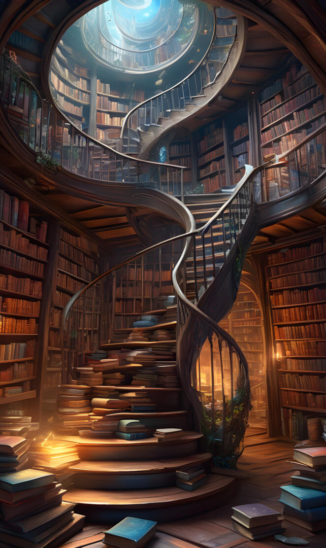 Bookworm lovers dream stairway
