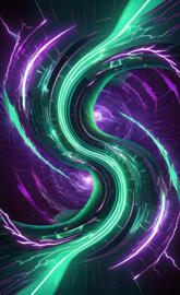 green and purple lightening