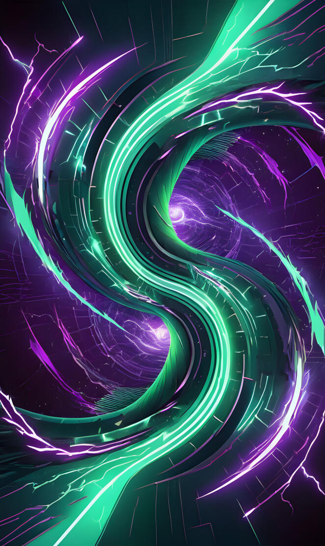 green and purple lightening