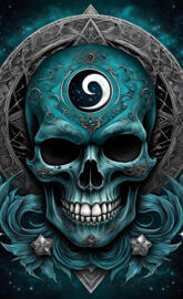 skull with spiraling 3rd eye